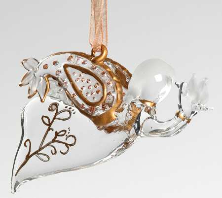 Shades of Christmas Past Angel With Dove-Glass Ornament - No Box