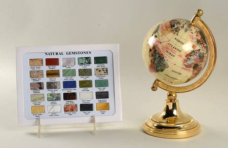 Replogle Globes Desk Globe W/ Natural Gemstone - Boxed