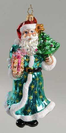 Santa with Pinecones-Trees Aqua Nick - No Box