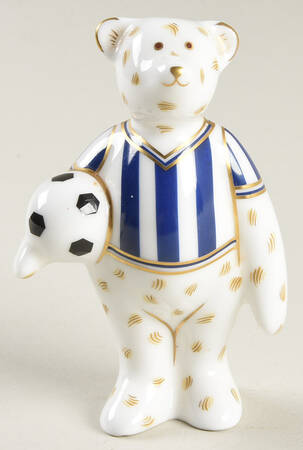 Miniature Bear Collection Football Bear-Blue - Boxed