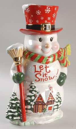 Christopher Radko Cookie Jar Let It Snow - Boxed