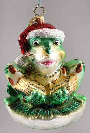 2008 Christopher Radko Ornaments Ribbit Reader - No Box