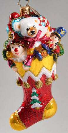 2008 Christopher Radko Ornaments Poppin'  Stocking' - No Box