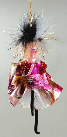 2008 Christopher Radko Ornaments Yes She-Can Can-Pink Dress - No Box
