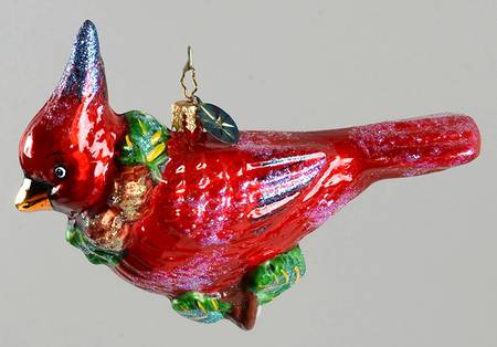 2007 Christopher Radko Ornaments Winter Scarlet-Cardinal In Wreath - No Box