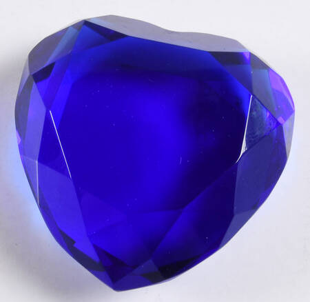 Crystal Paperweights Heart-Blue - No Box