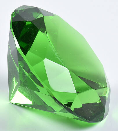 Crystal Paperweights Diamond-Green - Boxed
