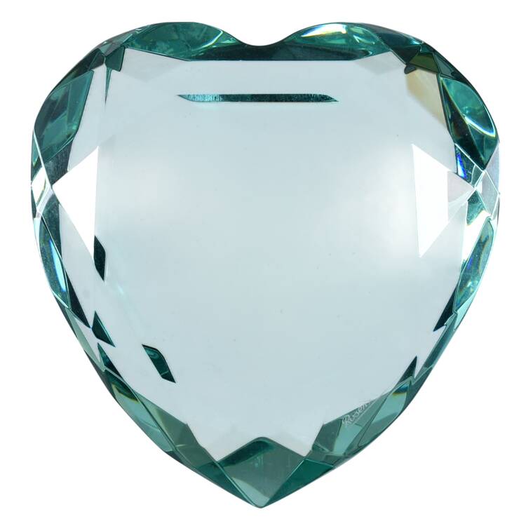 Crystal Paperweights Heart-Green - No Box