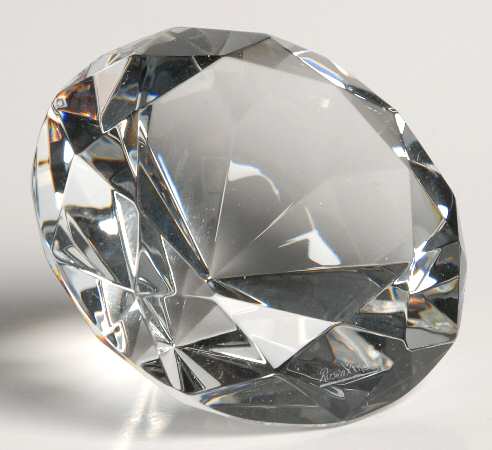 Crystal Paperweights Diamond-Clear - No Box