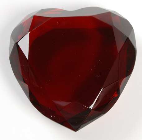 Crystal Paperweights Heart-Red - Boxed