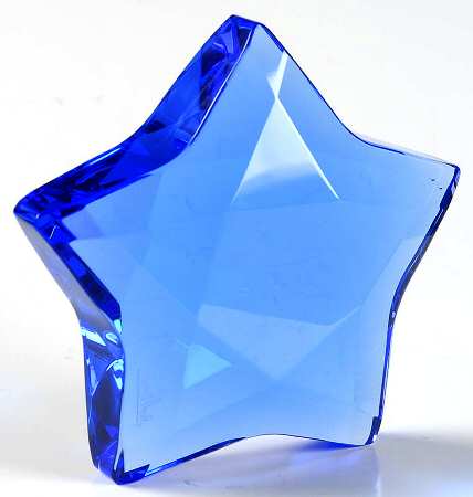 Crystal Paperweights Star-Blue - Boxed