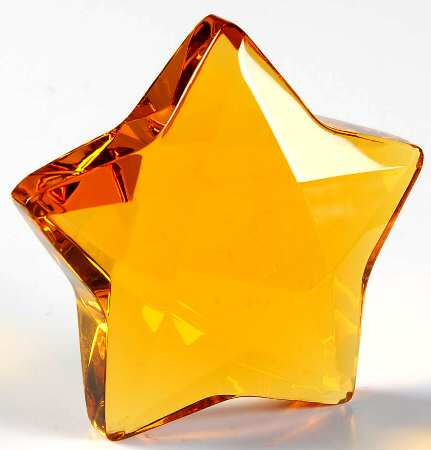 Crystal Paperweights Star-Amber - Boxed