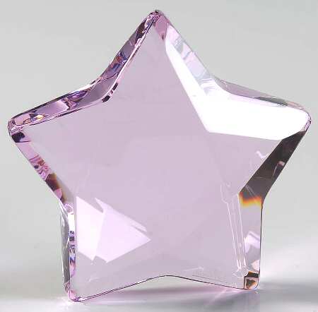 Crystal Paperweights Star-Pink - Boxed