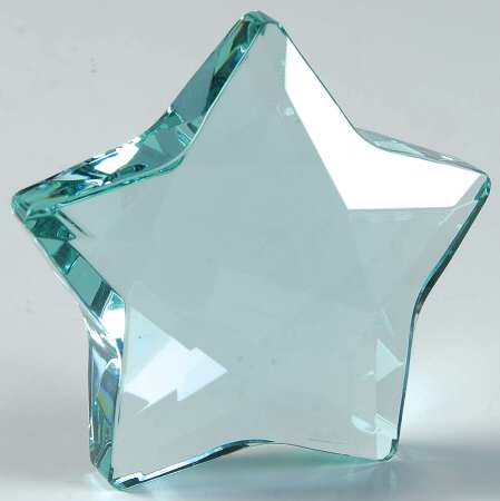 Crystal Paperweights Star-Green - No Box