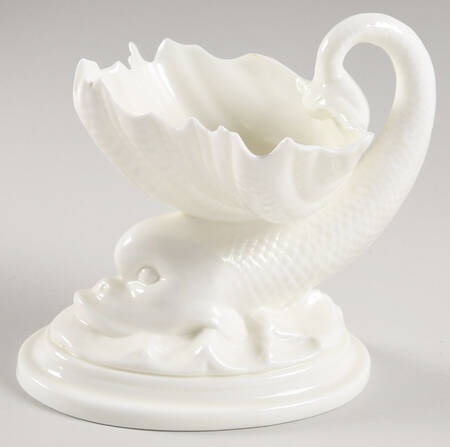 Whiteware Dolphin Shell Dish - No Box