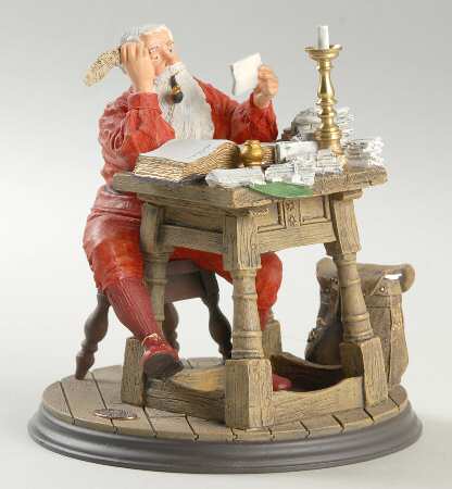 Rockwell Heirloom Santa Making His List - Boxed
