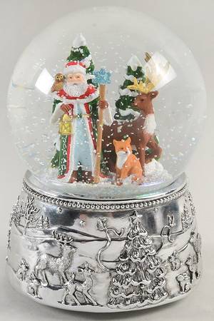 Christmas Snowglobes Vintage Santa-Jolly Old St Nicholas - Boxed
