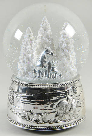 Christmas Snowglobes Polar Bear & Cubs - Boxed