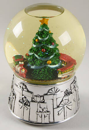 Christmas Snowglobes Christmas Train-Jolly Old St Nick - With Box
