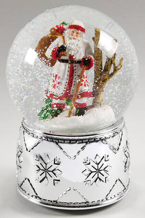 Christmas Snowglobes Nordic Santa-We Wsh You A Merry Christma - Boxed