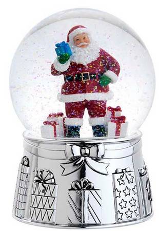 Christmas Snowglobes Classic Santa-We Wsh You A Merry Christm - Boxed