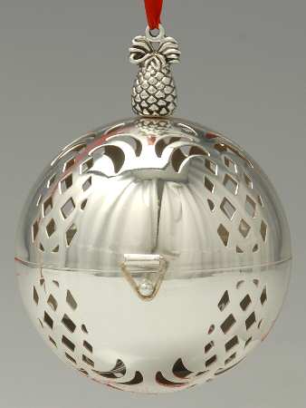 Williamsburg Silverplate Ornament Pineapple Giving Ball - Boxed