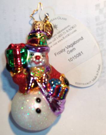 2011 Christopher Radko Ornaments Frosty Vagabond Gem - No Box