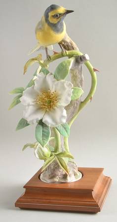 Doughty American Birds Cock-Hooded Warbler & Cherokee Rose - No Box