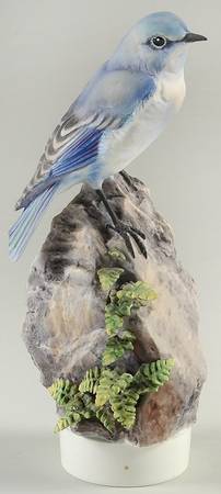 Doughty American Birds Cock-Mountain Bluebird & Spleenwort Nige - No Box Nb91a