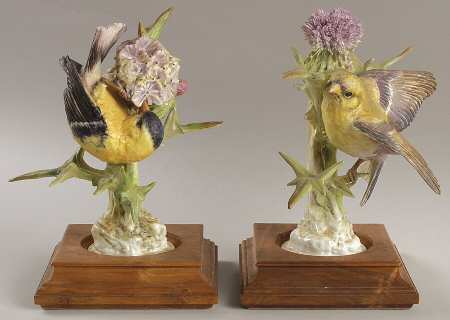 Doughty American Birds American Goldfinches & Thistle Pair - Boxed