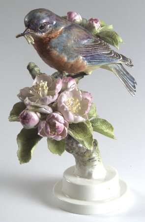 Doughty American Birds Hen-Bluebird & Apple Blossom - Boxed