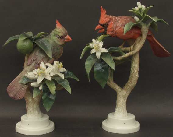 Doughty American Birds Virginia Cardinals & Orange Blossom-Pair - Boxed