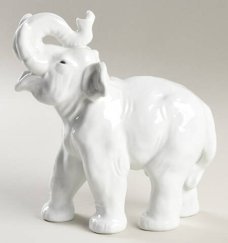 Royal Whites Collection Elephant -Trunk Raised - Boxed