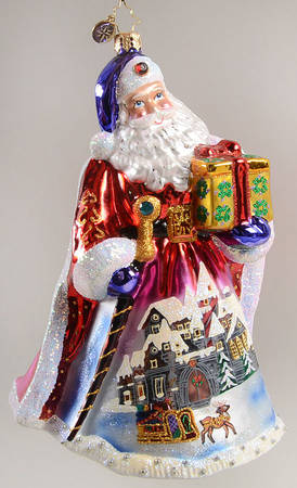 2012 Christopher Radko Ornaments Northern Visions-Santa Red Robe W/Gift - No Box