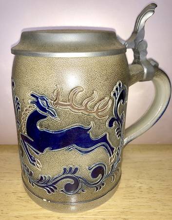 German Steins & Cups Deer-Saltglaze - No Box