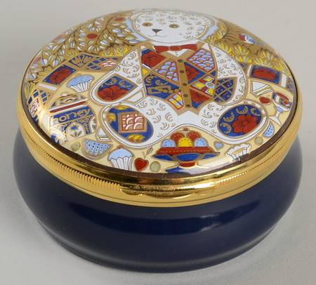 Royal Crown Derby Enamel Boxes Teddy's Picnic - With Box