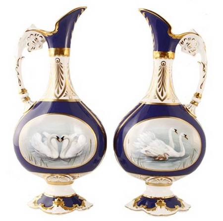 Royal Baby-Prince George Heritage Swan Neck Vases (Pair) - Boxed