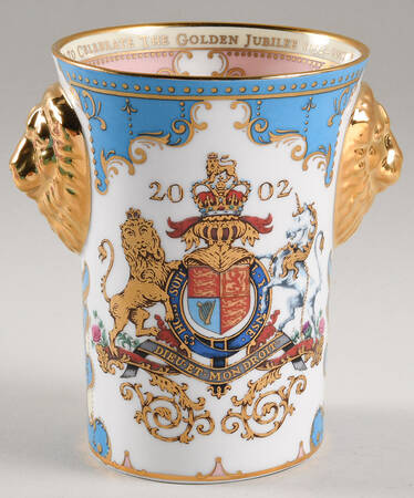 Elizabeth II Golden Jubilee Lionhead Beaker - Boxed