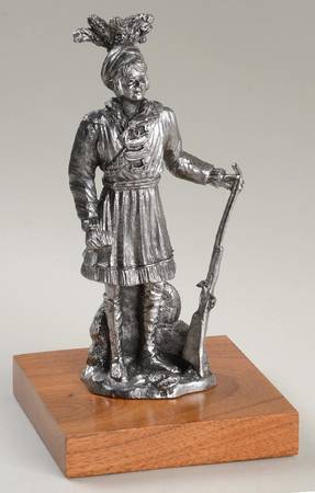 Pewter Figurines Native American With Rifle - No Box