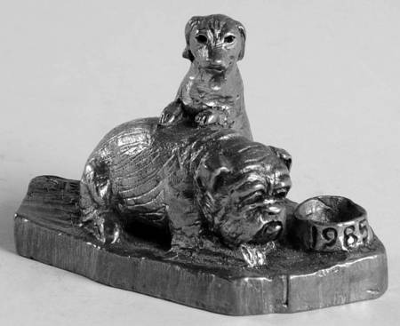 Pewter Figurines Two Much,2 Dogs - No Box