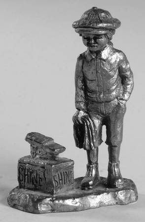 Pewter Figurines Shoeshine Boy With Rag  - No Box