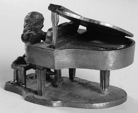 Pewter Figurines Deann With Piano - No Box
