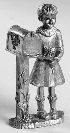 Pewter Figurines Big Judy, Girl By Mailbox - No Box