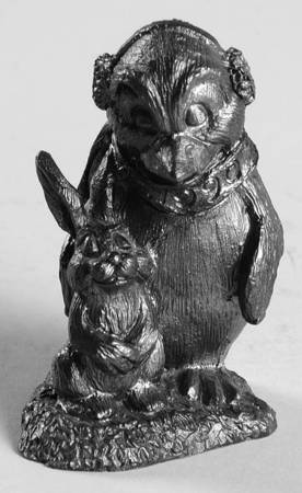Pewter Figurines Ray&Cheryl Penguin&Rabbit - No Box