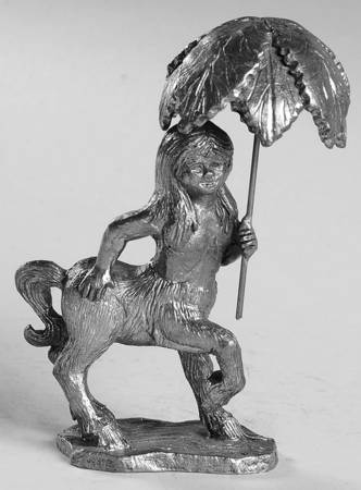 Pewter Figurines Jan With Palm Leaf Umbrella - No Box