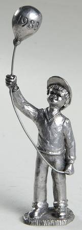 Pewter Figurines Gary, Boy With Balloon - No Box