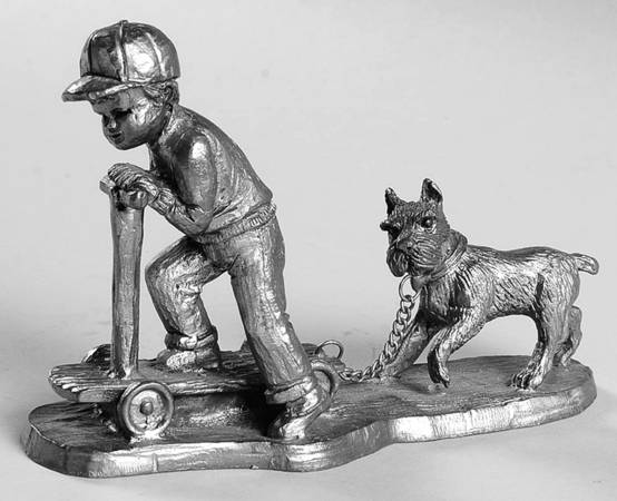 Pewter Figurines Jesse, Scooter&Dog - No Box
