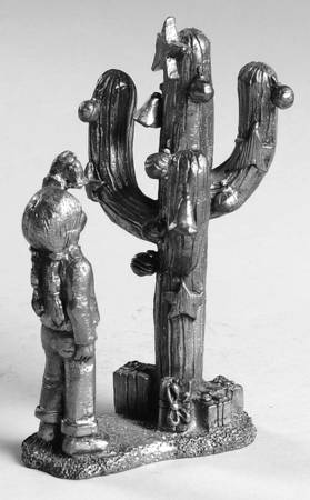 Pewter Figurines Dinah, Cactus With Ornaments - No Box