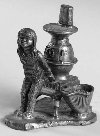 Pewter Figurines Misty,Pot Belly Stove - No Box