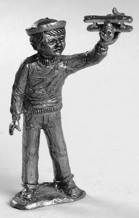 Pewter Figurines Hoyt With Airplane - No Box